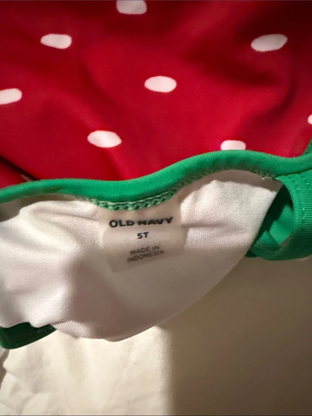 Strawberry Print Girls' One-Piece Swimsuit in Red & Green
